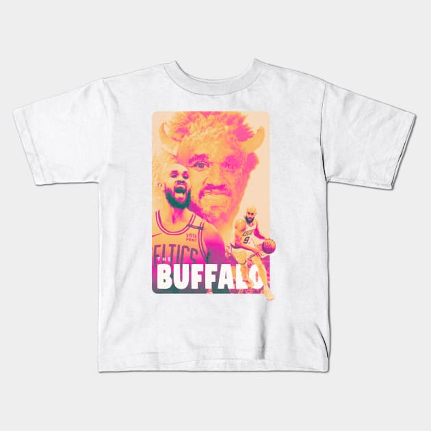 Derrick White Buffalo Soldier Kids T-Shirt by boothy